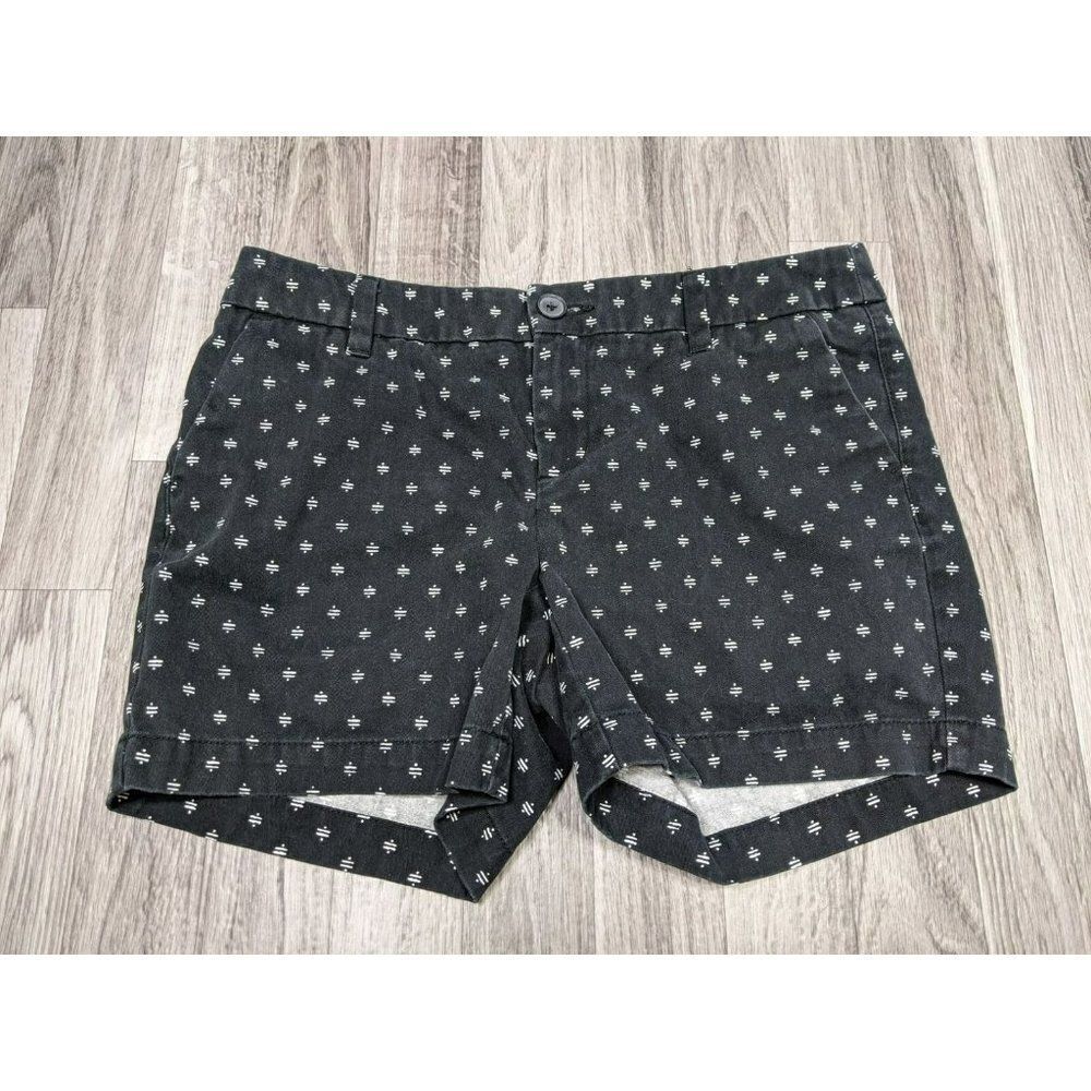 (3/$27) Merona Womens Size 2 Pockets Cotton Black White Geometric Short Shorts
